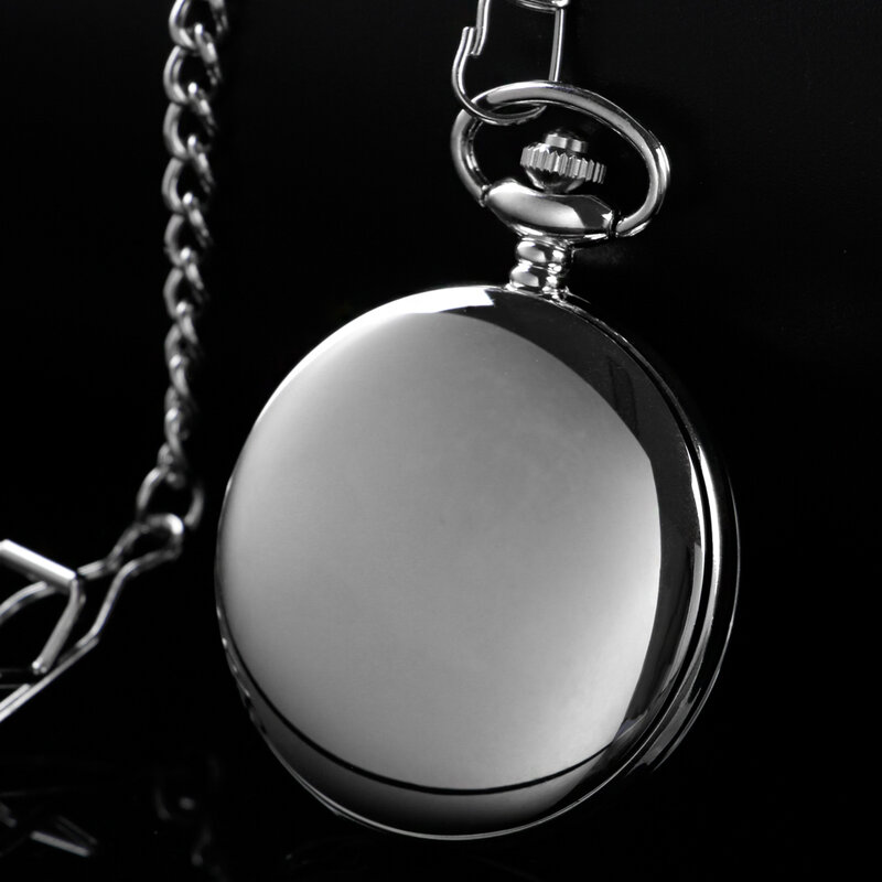 Reloj de bolsillo de cuarzo con Collar de plata clásico para hombre y mujer, relojes de cadena de moda informal, reloj de regalo CF1902