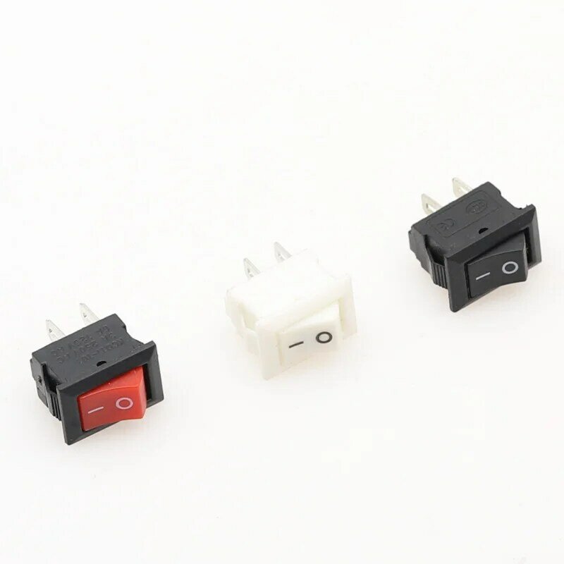 5/10/15Pcs Push Button Switch 10x15mm SPST 2Pin 3A 250V KCD11 Snap-in on/Off Rocker Switch 10MM*15MM Black Red and White