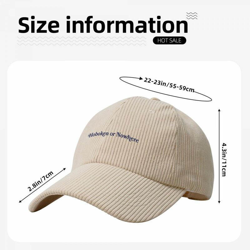 Sztruksowa czapka z daszkiem Hoboken lub Nowhere Czapka turystyczna Urodziny Odzież golfowa Mężczyźni Kobiety