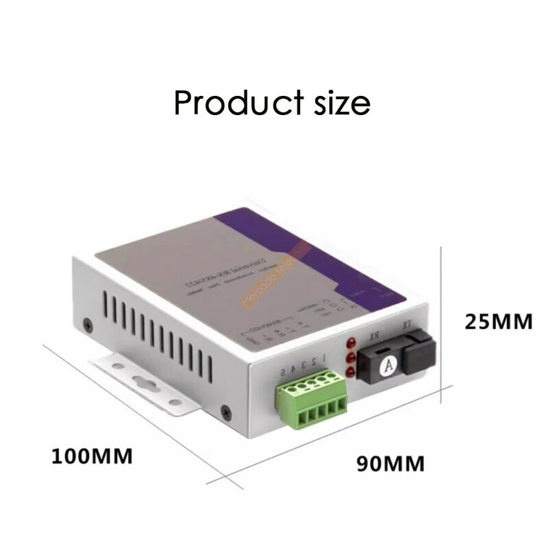 단일 모드 광섬유 트랜시버, 1 채널, RS485 미디어 컨버터, 단일 모드, 20km, 1 쌍