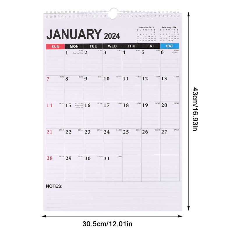 Calendario de pared Simple para el hogar y la Oficina, planificador semanal y mensual, organizador de Agenda colgante, 2024