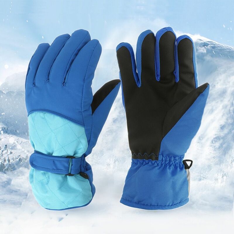 Outdoor Thicken Warm Waterproof Kids Long-sleeved Mittens Windproof Children Ski Gloves Snow Snowboard