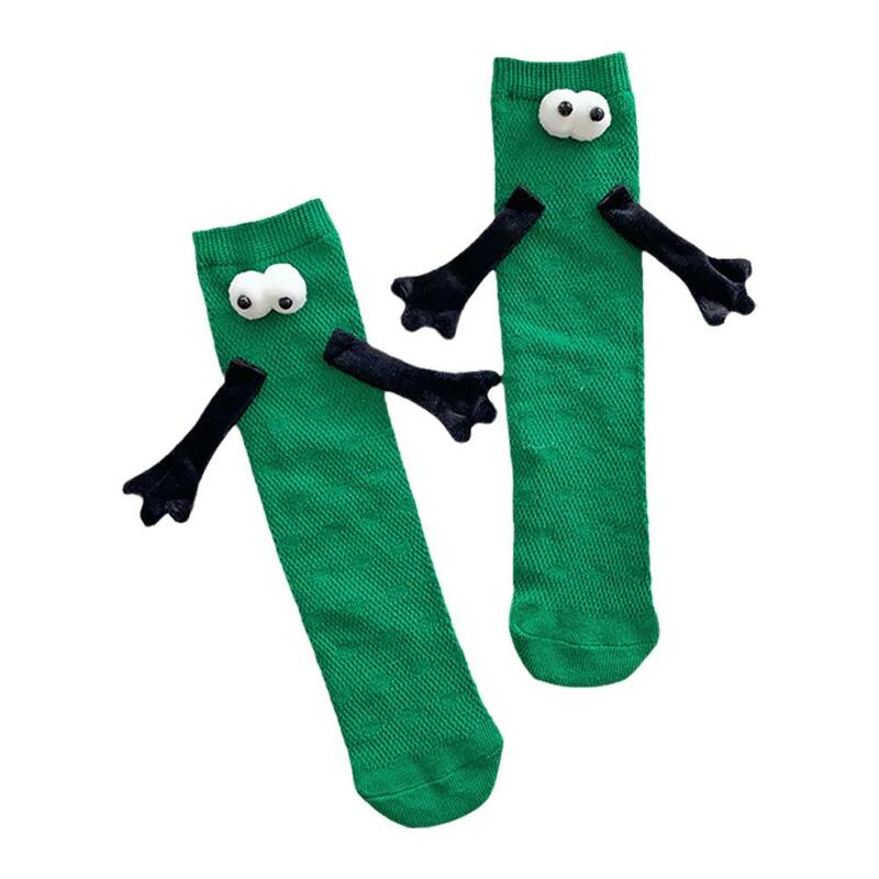 Fashion Funny Creative Magnetic Attraction Hands Colorful Ins Socks Couples Couple Socks Doll 3D Socks Cartoon Eyes T1K5