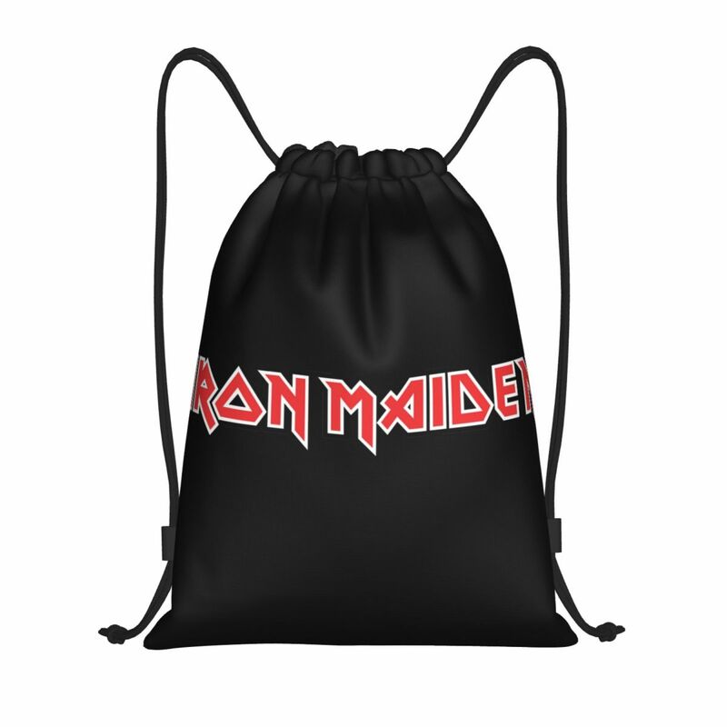 Fashion Iron-Band-Maiden Portable Drawstring Bags Backpack Storage Bags Outdoor Sports Traveling Gym Yoga