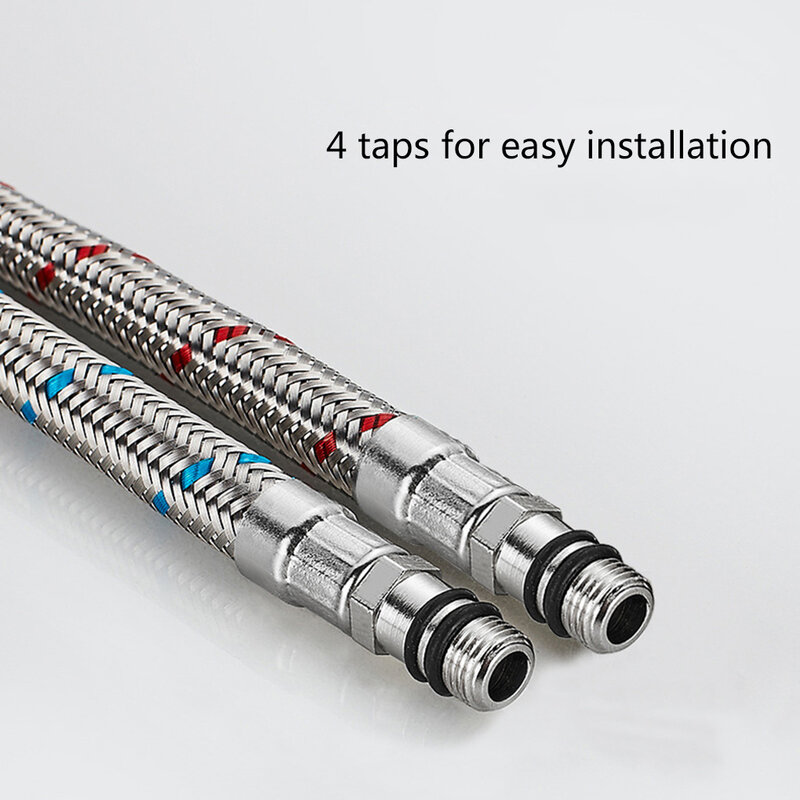 Water Line Stainless Steel Braided G1 4 Hot Cold Water Supply Faucet Connector Hoses with Red and Blue Stripes