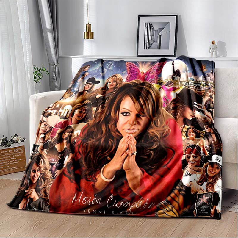 Selimut motif Rivera penyanyi Latin klasik selimut flanel Fanart selimut modis lembut hangat selimut piknik harian Rumah