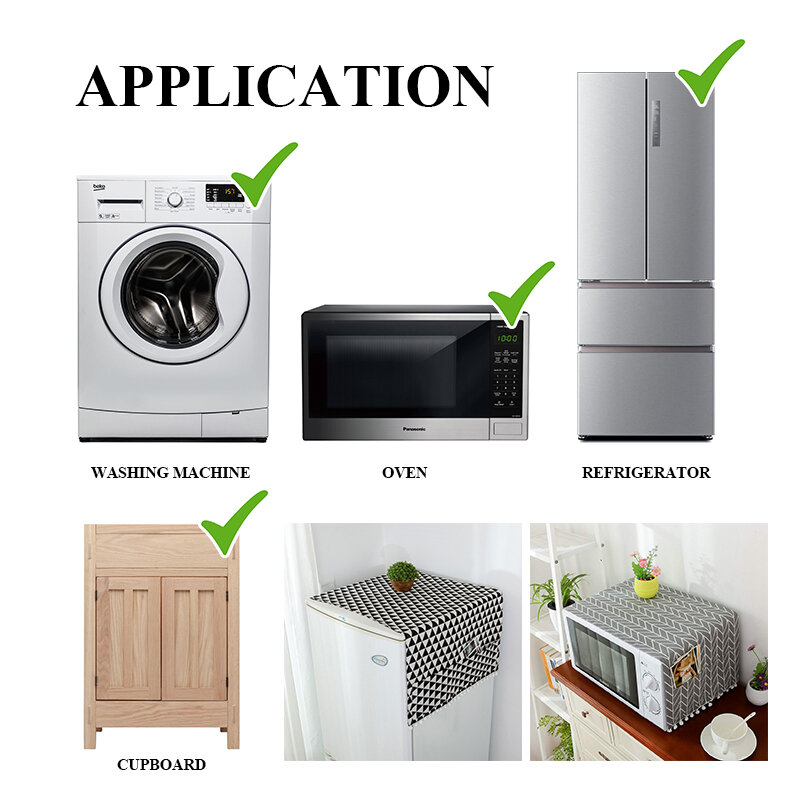 Cache-poussière en losange géométrique pour Machine à laver, protection contre la poussière de réfrigérateur avec poche, en coton, pour le nettoyage de la maison