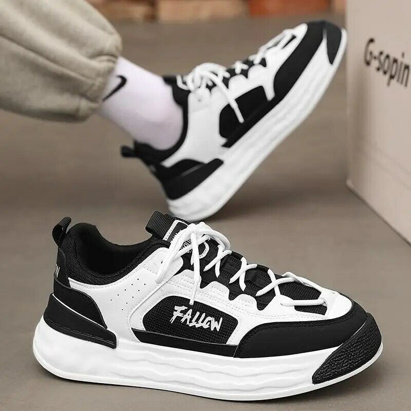 Men's Shoes Leather Surface Boys Sneakers Wear-Resistant Kitchen Work Shoes Lightweight Soft Sole Comfortable Wear-Resistant