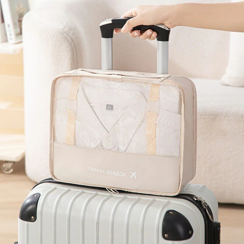 7piece Set Set Travel Organizer Storage Bags Suitcase Packing Cubes Cases Portable Wardrobe Luggage Clothes Shoe Pouch Fold