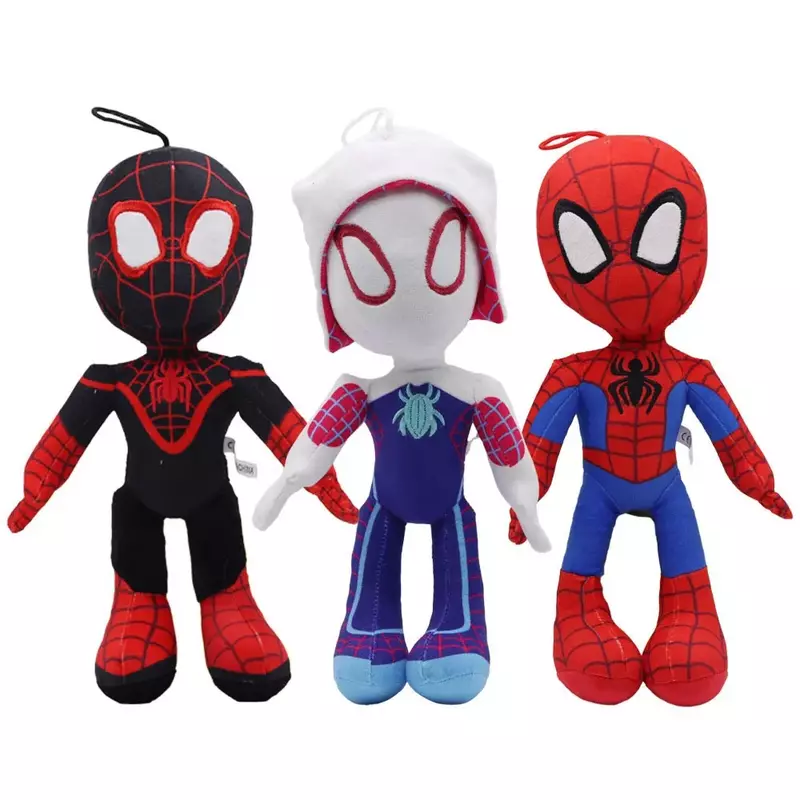 Brinquedo de pelúcia Marvel Spiderman para crianças bonecas de desenho macio, peluches grandes bonecas de pano, presente de Natal para meninos 30cm