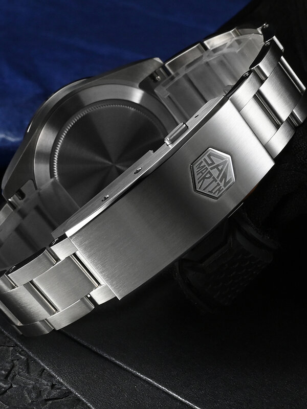 San Martin Roze Wijzerplaat Bb Gmt Nh34 39Mm Klassieke Luxe Zakelijke Mannen Horloge Automatische Mechanische Saffier Waterdichte Relojes Sn0054