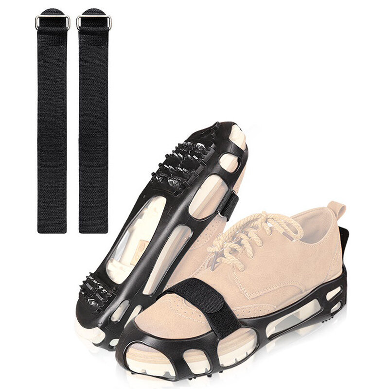 2 Buah Tali Penutup Sepatu untuk Sepatu Ice Floes Cleat Crampon Luar Ruangan Mendaki Salju Antiselip Grip Magic Paste Shoes Strap