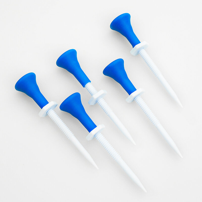 Kaus Golf plastik biru tinggi dapat disesuaikan bebas lebih tahan lama Golf plastik tee aksesoris Golf untuk pemain Golf 5 buah/boks