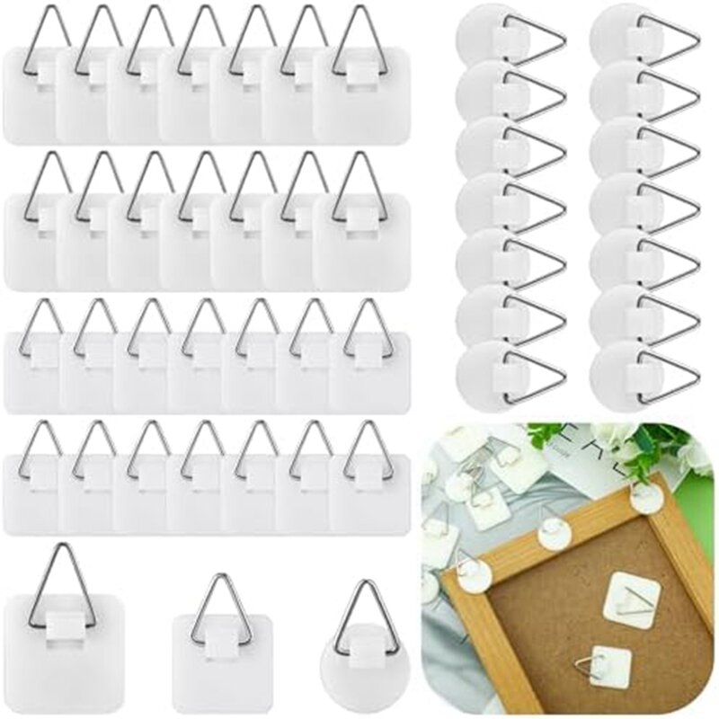 45Pcs Picture Hangers Without Nails For Wall Art Photo Frame Bathroom Closet Kitchen Home Door