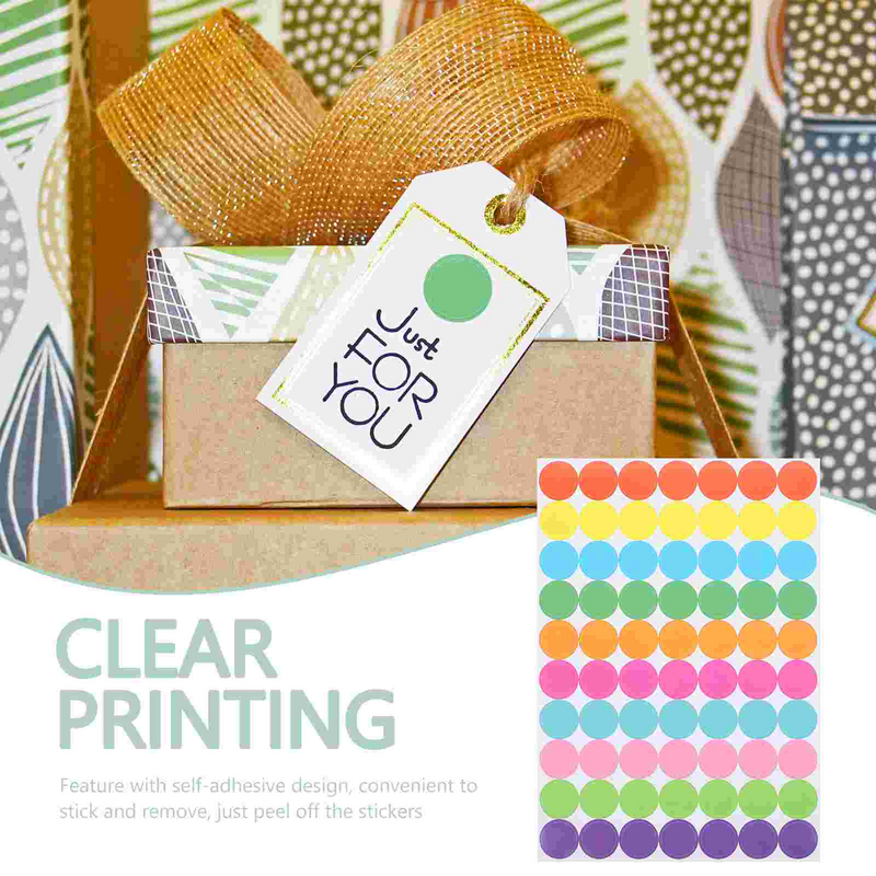 Pegatinas de sello de puntos de Color para niños pequeños, papel de etiqueta adhesiva circular de colores, etiquetas redondas, 20 hojas