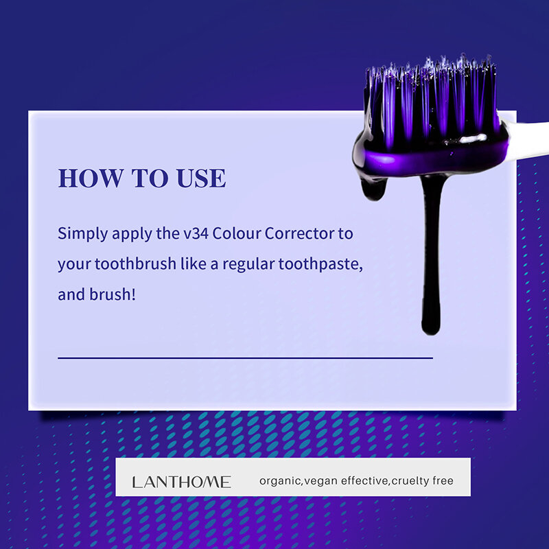 Dentifrice blanchissant pour les dents, V34 Pro SAP, soins bucco-dentaires, nettoyage facile, polaire violette, élimination des taches de plaque