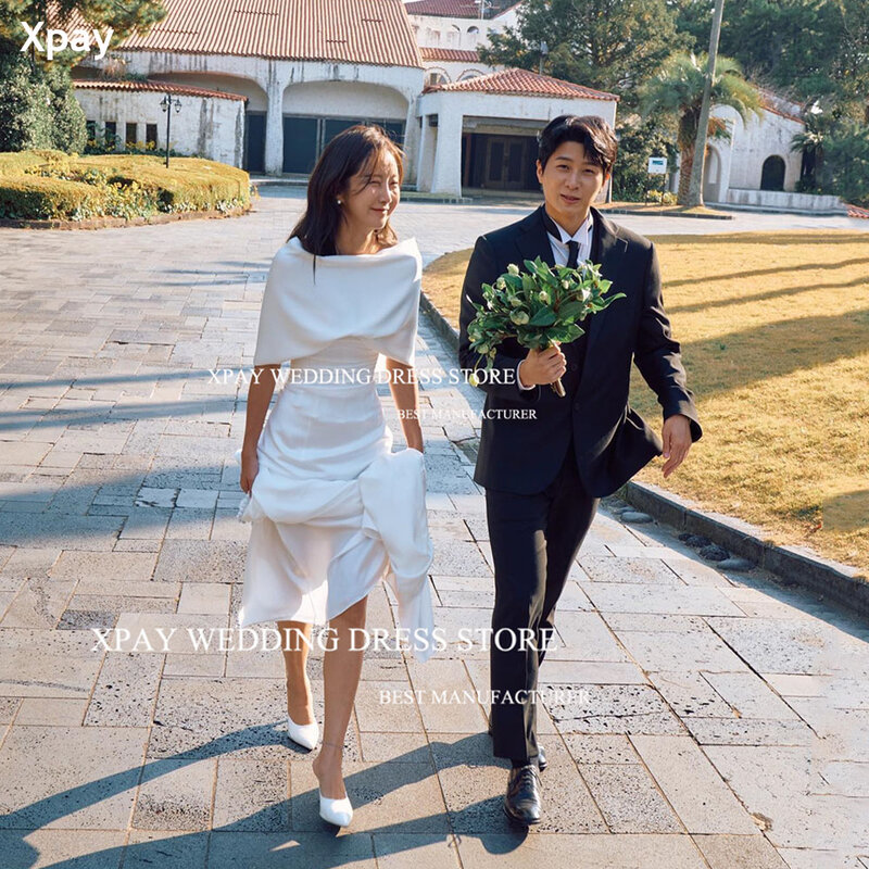 XPAY уникальные корейские свадебные платья с открытыми плечами для фотосъемки напольный корсет индивидуального размера с открытой спиной женское платье для невесты