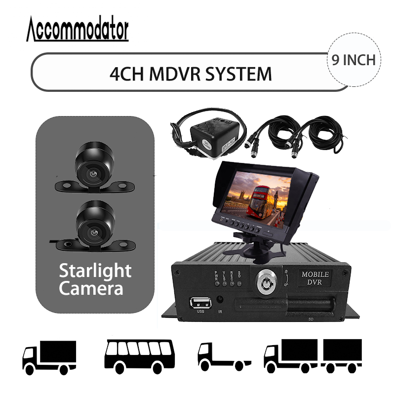 Sistema de Vigilancia MDVR para coche, KIT de 4 canales, GPS, CCTV, grabador de vídeo 1080p, Mdvr, para camión, autobús, Taxi