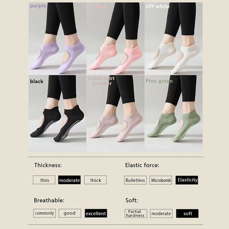 New Yoga Socks Women Professional Non-Slip Pilates Sports Non-Slip Socks Summer Thin Backless Floor Socks