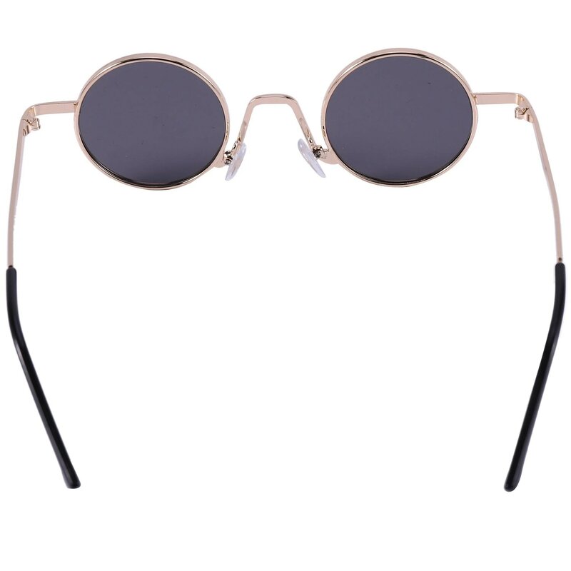 Occhiali da sole rotondi Vintage Brand Design donna uomo occhiali da sole Luxury Retro Uv400 Eyewear Fashion Shades-nero grigio e oro