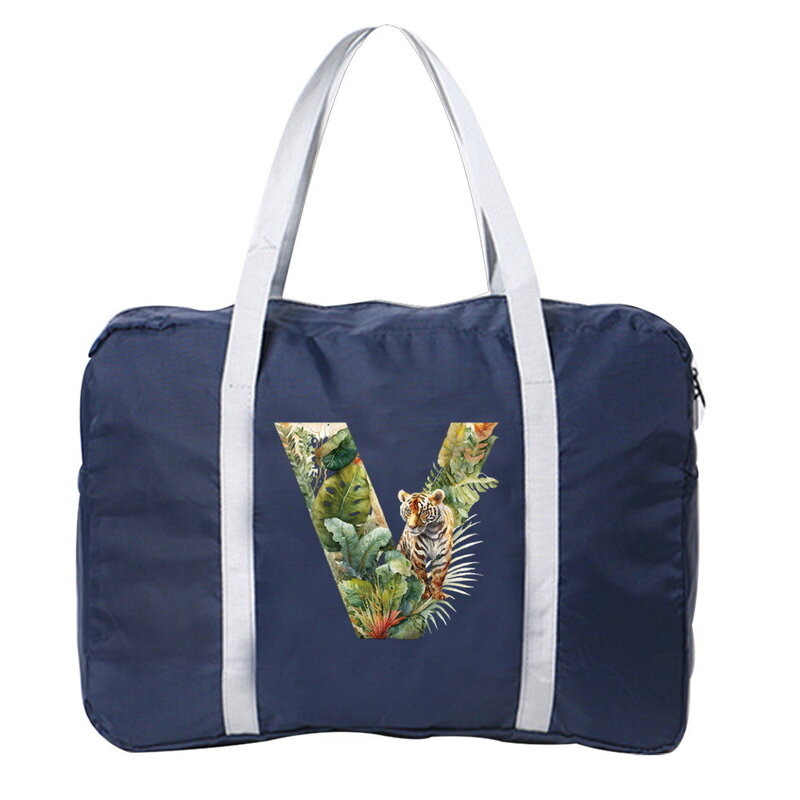Travel Organizer Zipper Cosmetic Bag, Mala ao ar livre para levar com você, Jungle Tiger, Letter Printing, Bagagem