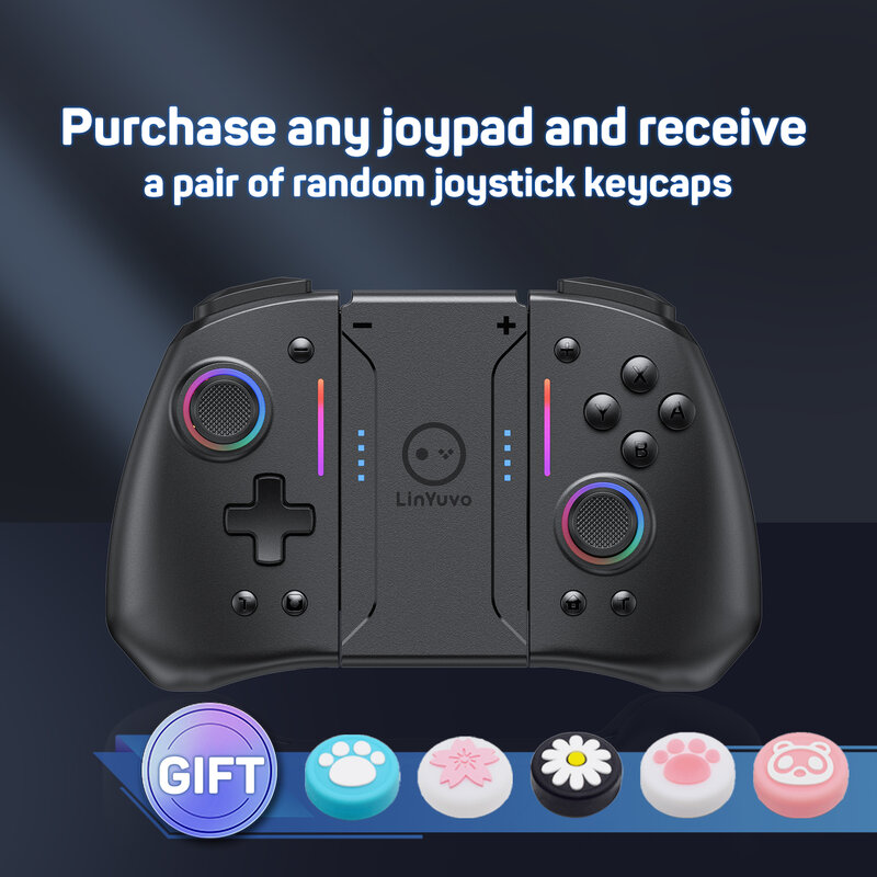 LinYuvo Joypad KS42 untuk tombol otomatis bangun dengan somatosensori enam-sumbu kompatibel untuk Nintendo switch/Switch OLED Joypad