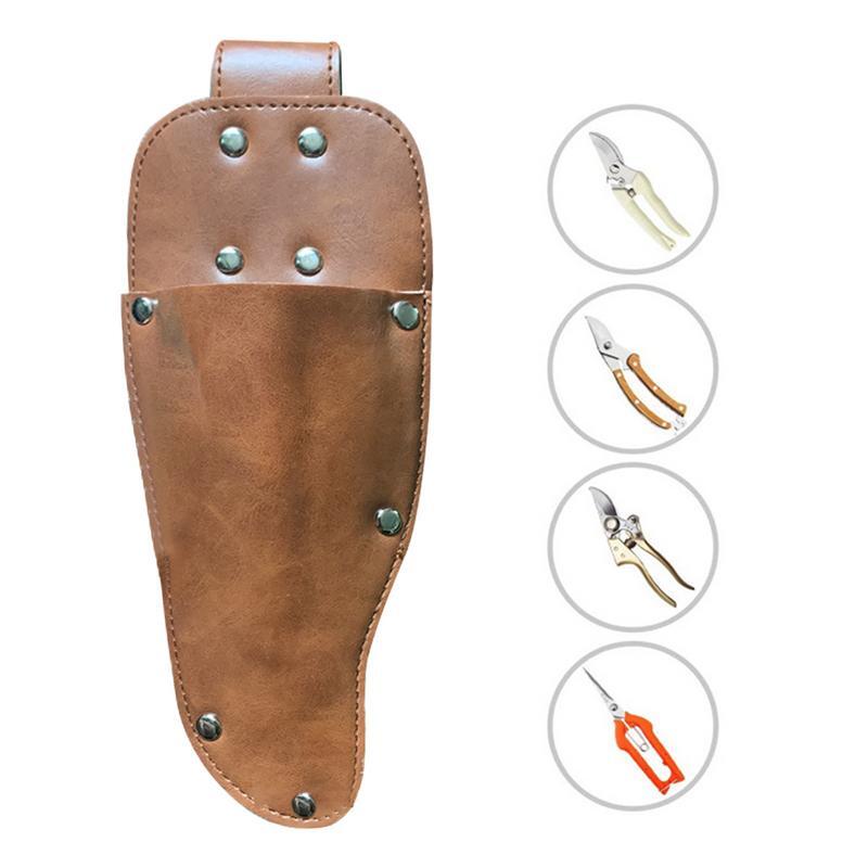 Pruning Shear Leather Sheath Electrician Holder Scissor Bag Protective Leather Case Gardening Tools For Holding Hand Pruner