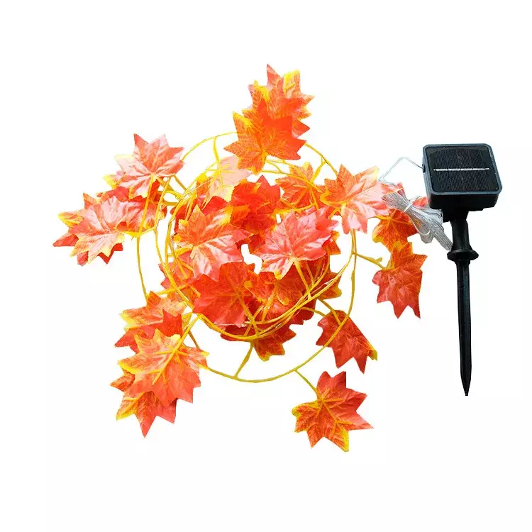 10M Solar Artificial Autumn Maple Leaves Garland Led Fairy Light for Christmas Decoration Thanksgiving Party DIY Decor Halloween