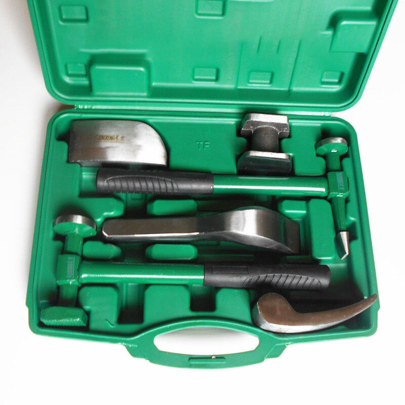 Conjunto de ferramentas de reparo de chapa de metal côncavo conjunto de martelo de chapa de cabeça plana ferramenta de metal chifre ferramenta de reparo do carro dent