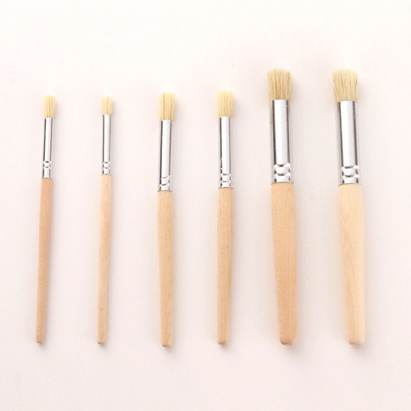 6 Pcs Multi-purpose Stencil Paint Brush Artist Paint Brushes Soft Anti-Shedding Paint Brush for Student Acrylic Paint