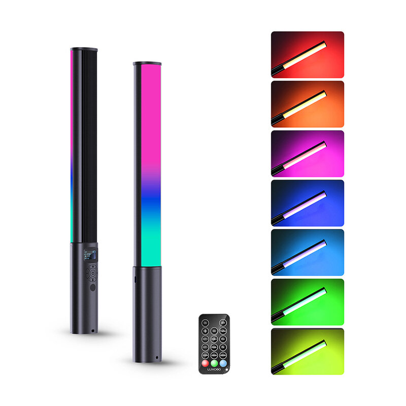 Barra de luz de relleno para cámara, luz LED remota de mano con temperatura de dos colores, RGB a todo color, 3600 colores