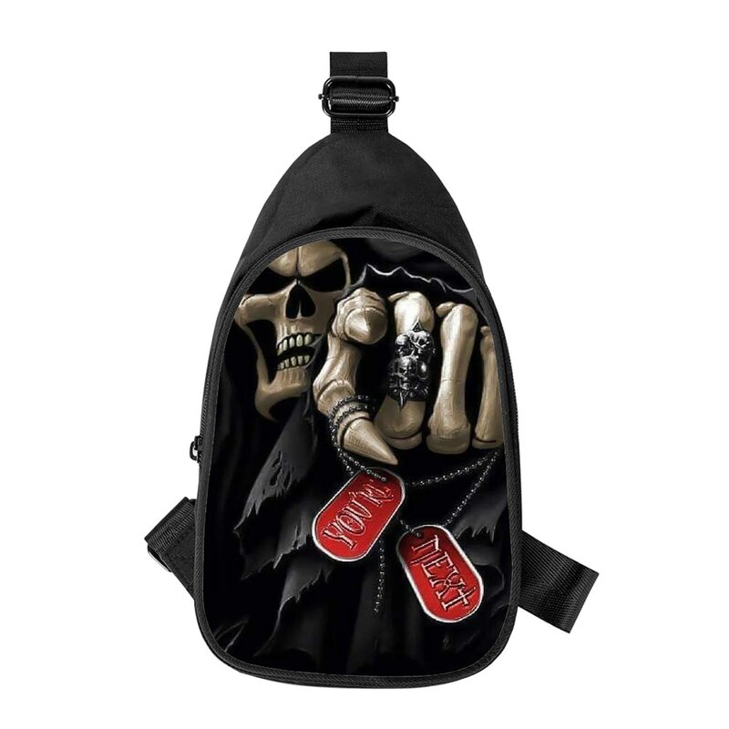 grim Reaper Skeleton 3D Print New Men Cross Chest Bag Diagonally Women Shoulder Bag Husband School Waist Pack Male chest pack