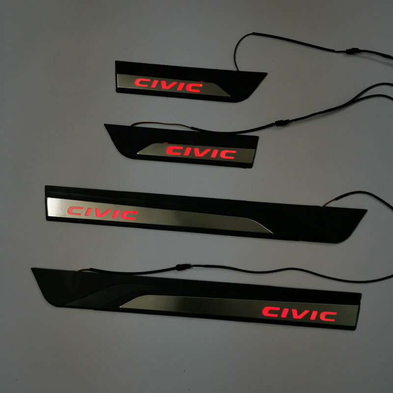 Für Honda Civic 2010-2015 10. 11. Edelstahl LED Türschwelle Scuff Platte Schutz Schweller Schutz Trim
