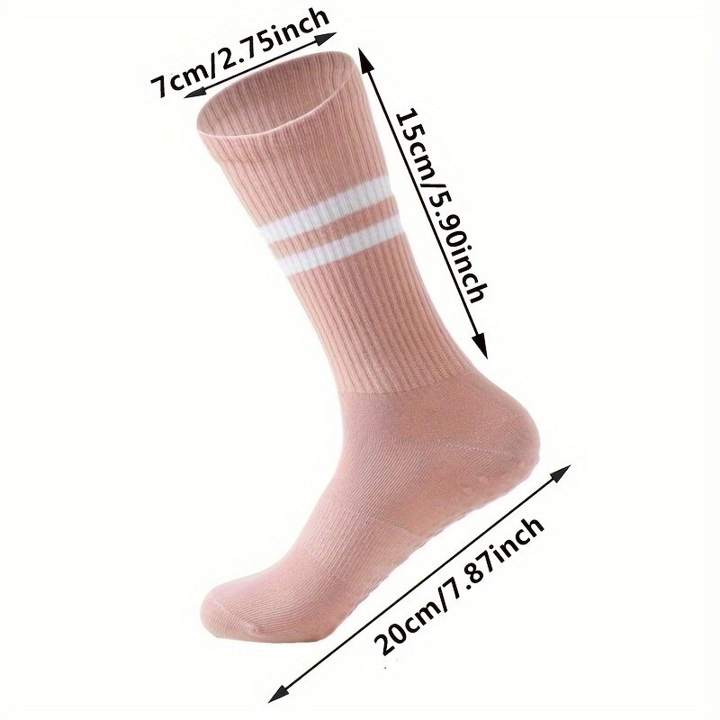Women Breathable Pilates Socks Long Tube Anti-Slip Five Toe Yoga Socks Cotton Ladies Ballet Dance Elasticity Fitness Socks