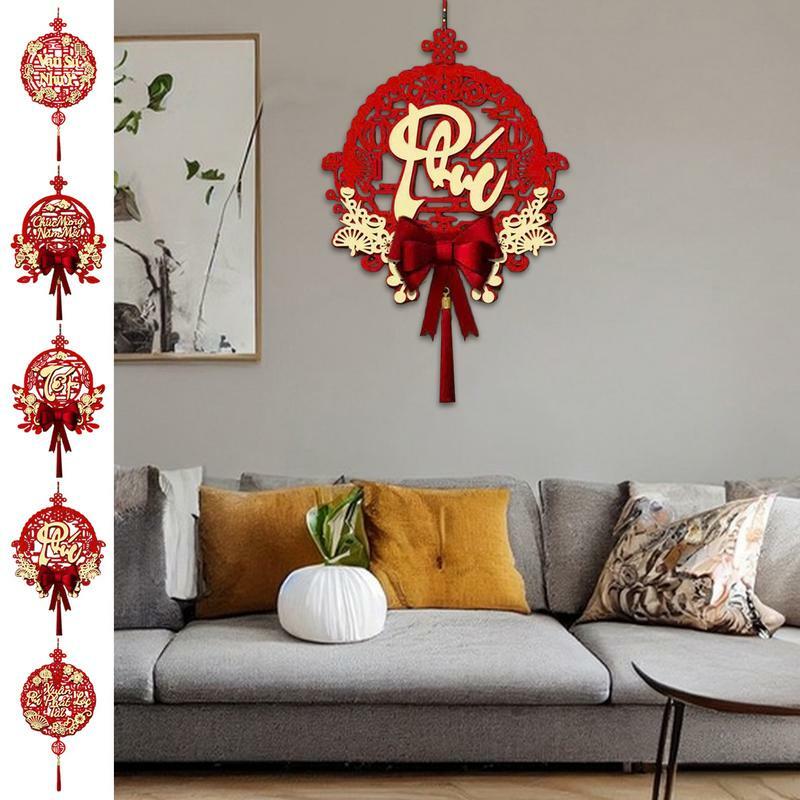 2024 hiasan gantung Tahun Baru Cina liontin dekorasi tradisional Festival Musim Semi rumbai jimat Cina dekorasi Tahun Baru