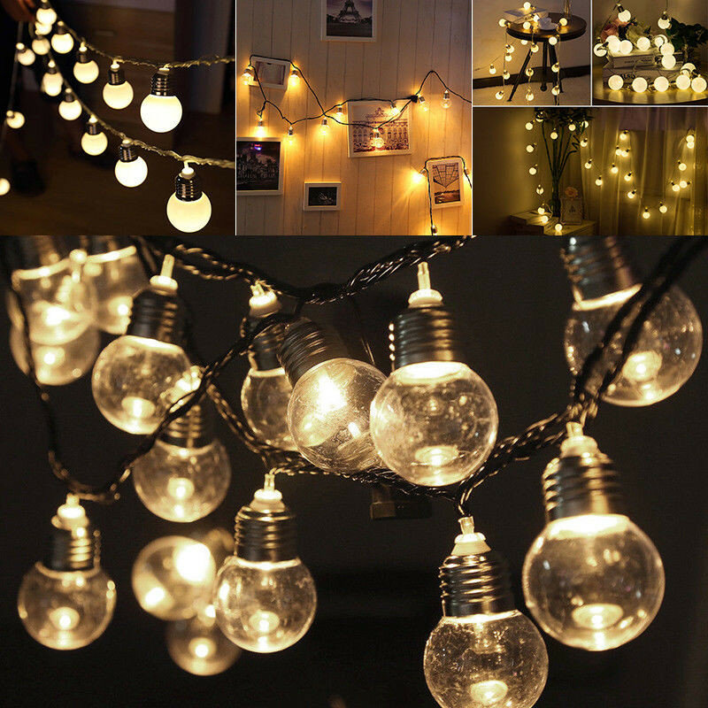 20 lámparas LED solares para exteriores, guirnalda de luz de hadas, Bola de globo, luz de Navidad, impermeable, decoración de calle y jardín