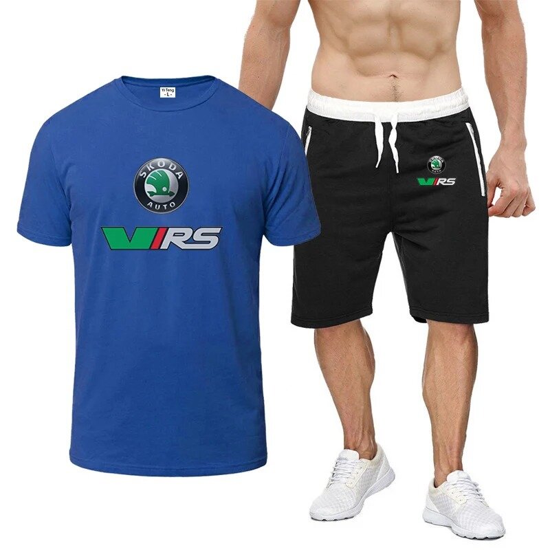 Camiseta e Shorts de manga curta masculina, Terno de impressão, Skoda Rs Vrs, Vestuário Motorsport, Graficamente, Wrc Racing, Novo, 8 cores