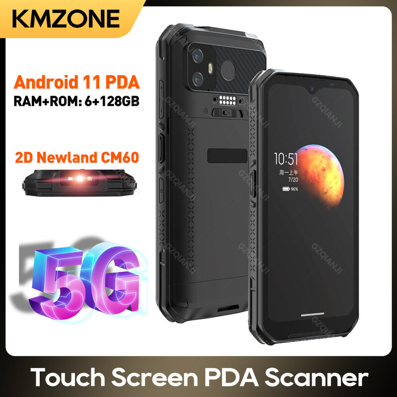 5G Android 11 RAM+ROM 6G+128G PDA 1D 2D Barcode Scanner Data Collector NFC WiFi Handheld Terminal IP67 Device Big Screen 6.2inch
