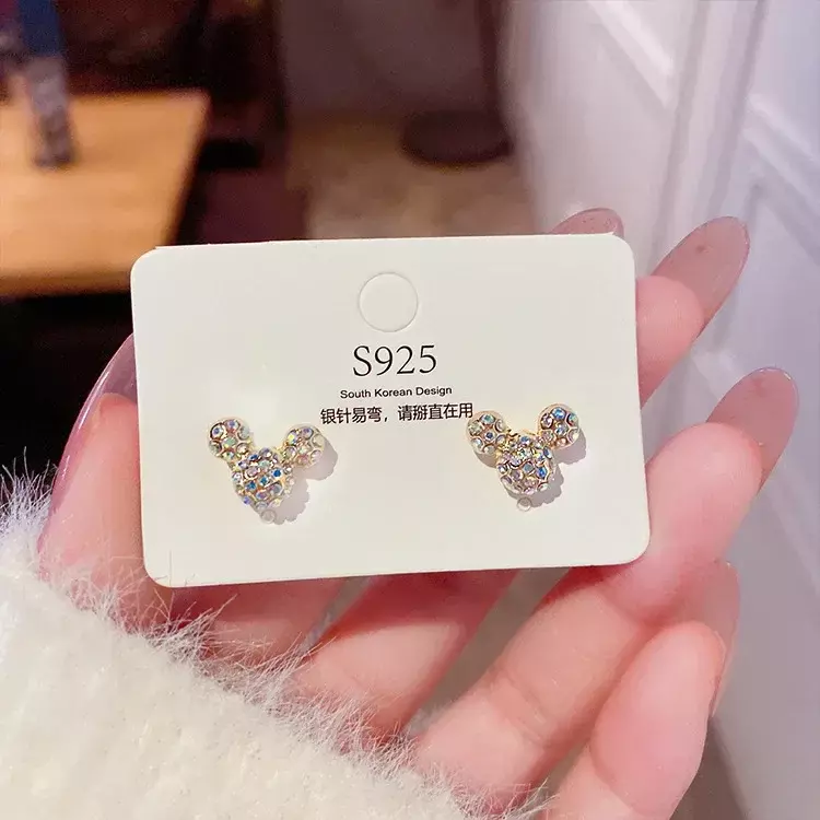 Orecchini Disney Mickey Mouse S925 ago in argento Sterling semplice orecchino di alta qualità gioielli femminili accessori moda regalo