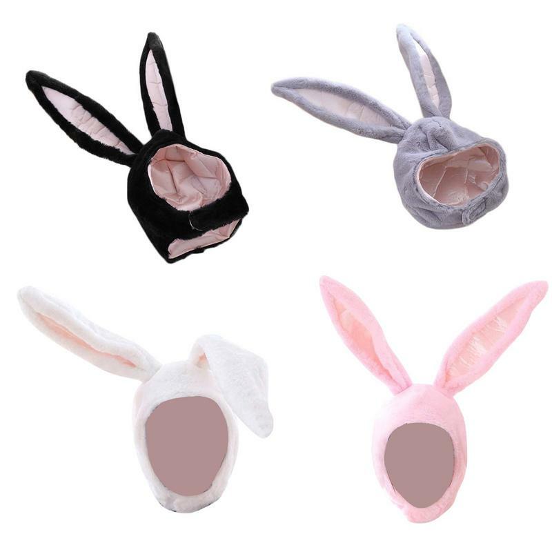 Chapéu de coelho de pelúcia com orelhas de coelho chapéu com earflaps festa de ano novo cosplay feminino meninas orelhas de coelho chapéu de capa de coelho presente das meninas
