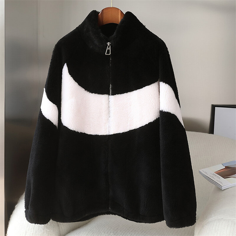 Aorice – manteau de fourrure en laine véritable pour femme, parka chaude pour l'hiver, veste de mouton, CT153