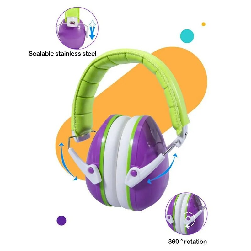 조절 가능한 어린이 귀 보호 머프, 범용 휴대용 귀마개, 소음 감소 접이식, 27dB