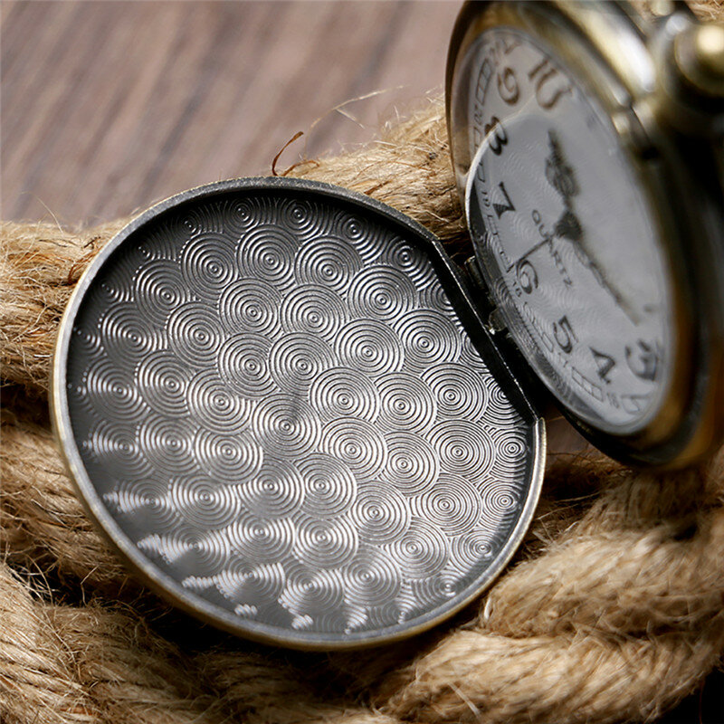 Бронзовые антикварные треугольные дизайнерские полностью охотничьи кварцевые аналоговые карманные часы для мужчин и женщин с цепочка-ожерелье под свитер Timepiece Reloj
