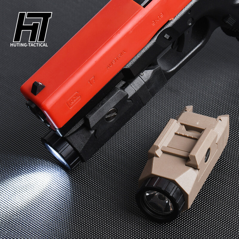 APL 전술 손전등 G17 G18 G19 권총 라이트 400 루멘 화이트라이트 스트로브 야외 사냥용, 20mm 피카티니 레일