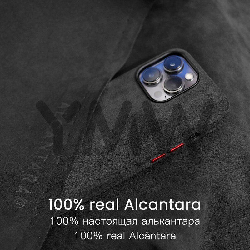 Alcantara เคสแม่เหล็กสำหรับ iPhone 15 PRO MAX 14 13 12, เคสหนังซูเปอร์คาร์หนังกลับสุดหรูขนาดเล็กเคสโทรศัพท์