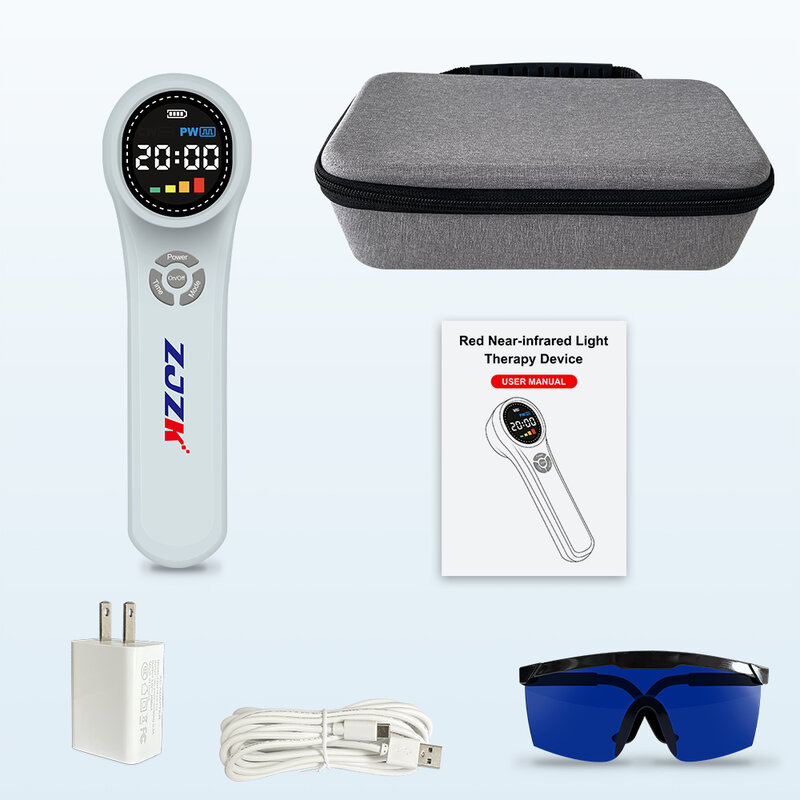ZJZK 1760mW Laser Dog 810nmx4diodes+980nmx4diodes Cold Laser Therapy 660nmx16diodes For Heel Pain Soft Tissue Damage arm pain