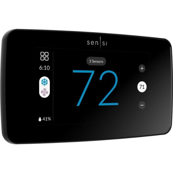 Sensi 터치 2 스마트 온도조절기, 터치 스크린 컬러 디스플레이, 프로그래밍 가능, Wi-Fi, 데이터 프라이버시, 모바일 앱, 쉬운 DIY 작동