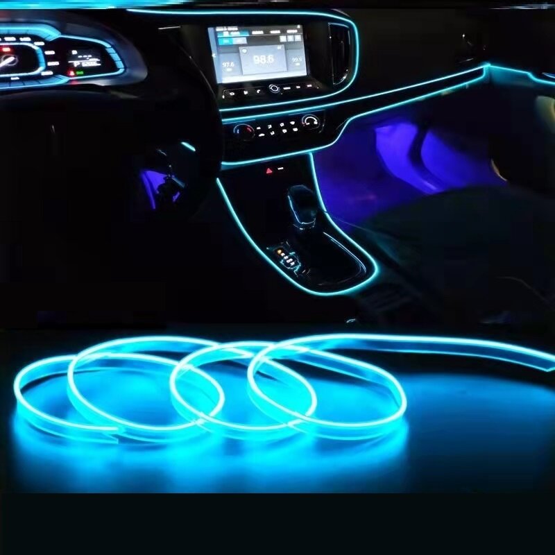 10M/1M/3M/5M Auto Interieur Led Decoratieve Lamp Bedrading Neon Strip Voor Auto Diy Flexibele Omgevingslicht Usb Party Sfeer Diode