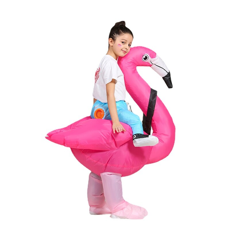 Flamingo Traje Inflável Christms Mascote Halloween Costume Para Mulheres Adultos Crianças Cartoon Anime Mascote Cosplay Para Festa