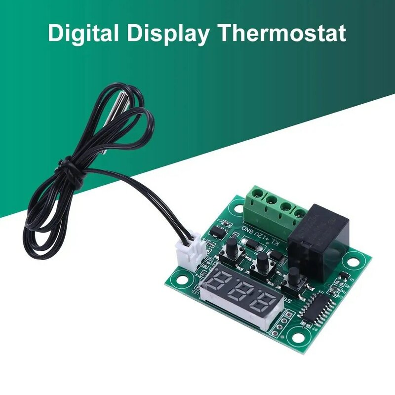 Controlador de temperatura com sensor Regulador Digital NTC Termostato Módulo de exibição LED Interruptor de controle de temperatura W1209